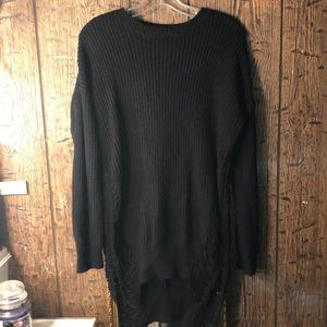 Black Swetar Distressed Dress